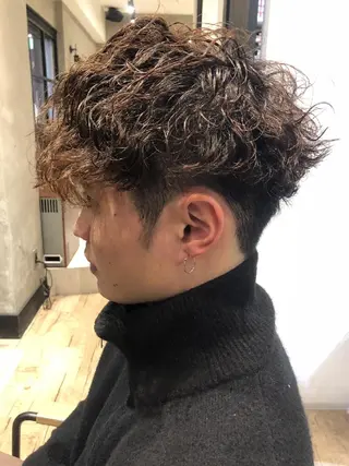 メンズ パーマ ショート メンズ特化 TAKE高崎のヘアスタイル