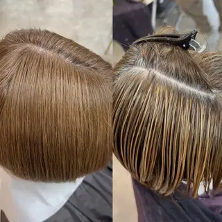 ミディアム カラー 心斎橋韓国ボブ 好原良真のヘアスタイル