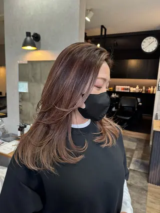 ロング カラー レイヤーカット匠 イソザキノリユキのヘアスタイル