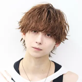ショート カラー パーマ メンズ 🔥メンズ極🔥韓国 シャドウ/波巻き柿崎のヘアスタイル