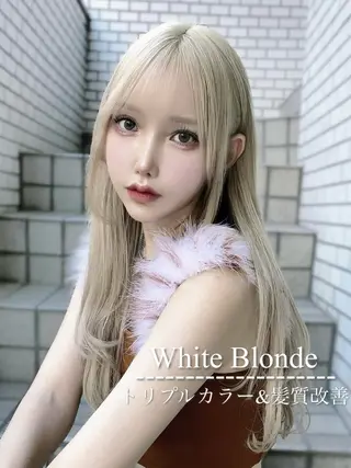 セミロング カラー ハイトーン特化💍 NØRN💍韓国のヘアスタイル