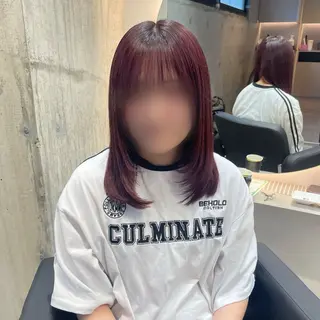 ミディアム カラー Mimi🎀ブリーチ なし透明感 Wカラーのヘアスタイル