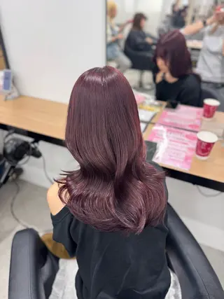 セミロング カラー ヘアアレンジ 🤍淡色ピンク&ラベ ンダーYUKI🤍のヘアスタイル