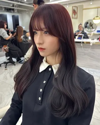 ロング カラー ヘアアレンジ 髪質改善特化 🫧松野力也のヘアスタイル