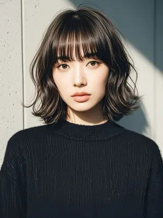ミディアム ウルフカット 811 大阪梅田 ウルフのヘアスタイル