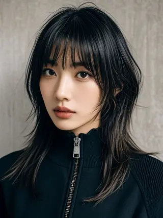 セミロング ウルフカット 811 大阪梅田 ウルフのヘアスタイル