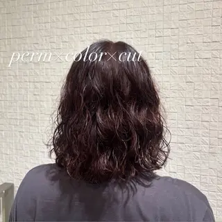 ミディアム カラー パーマ 小野寺 莉胡 🌿のヘアスタイル
