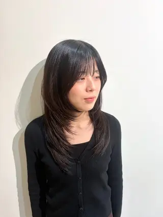 ロング レイヤーカット/ボブ ヘア/透明感カラーのヘアスタイル
