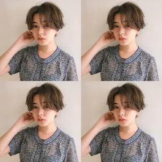 ショート カラー パーマ ヘアアレンジ 松田 亮葉のヘアスタイル