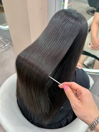 ロング ヘアアレンジ 大宮縮毛矯正🩵 レイヤー 佐藤和のヘアスタイル