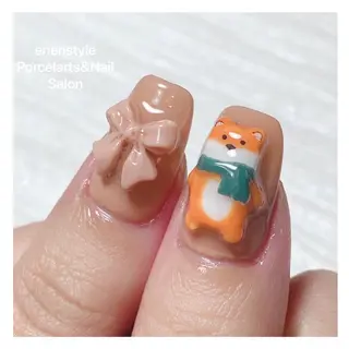 ミディアム ネイル 🐾enen style 🐾のネイルデザイン