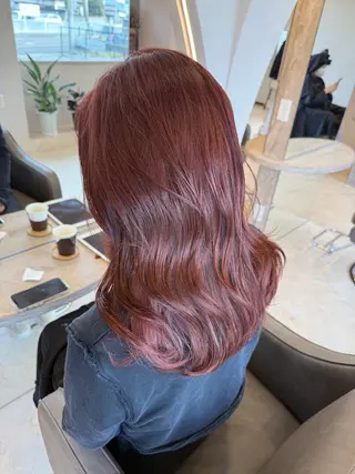 ミディアム カラー 髪質改善ストレート 中林優太のヘアスタイル