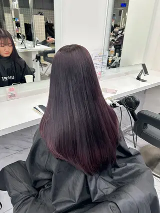 セミロング カラー ヘアアレンジ 💎韓国/ レイヤー カット/ 暖色🫧のヘアスタイル
