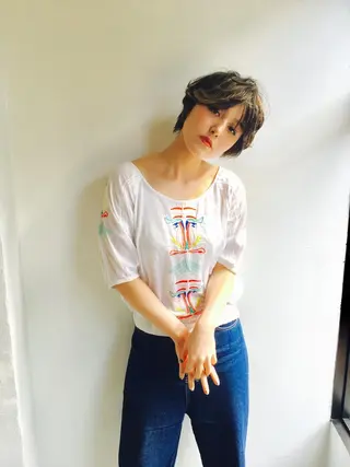 ショート カラー パーマ Lagom なかだのヘアスタイル