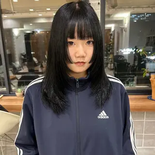 セミロング カラー 顔周りデザイン/ ハイトーン/多田悠馬のヘアスタイル