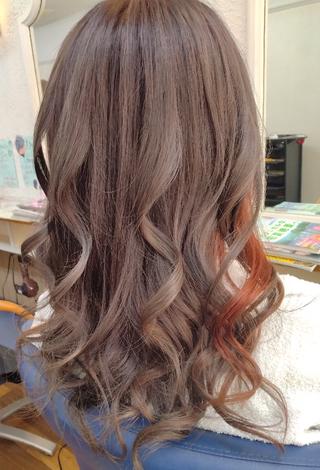 ロング カラー ヘアアレンジ 森長 咲子のヘアスタイル