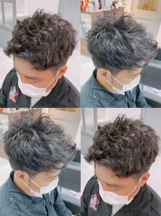 ショート カラー パーマ ヘアアレンジ メンズ 🔥メンズパーマ 特化 渡辺一翔のヘアスタイル