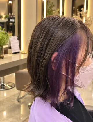 ミディアム カラー 艶髪カラー🤍ྀི MISAKI🩷ྀིのヘアスタイル