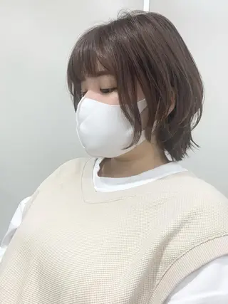 ミディアム カラー パーマ ヘアアレンジ メンズ キッズ ネイル マツエク・マツパ レイヤーカット/ 巻ける縮毛矯正のヘアスタイル