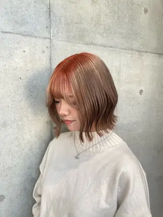 ショート カラー ヘアアレンジ ボブ艶モテカラー🫧 カリンのヘアスタイル