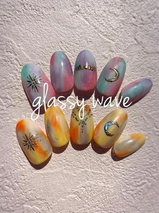 ネイル glassy waveのネイルデザイン