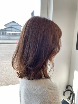 ミディアム カラー 阿見 大成のヘアスタイル