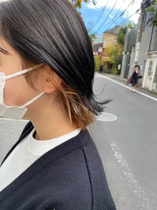 セミロング カラー お任せヘア☘️☘️ 及川渚のヘアスタイル