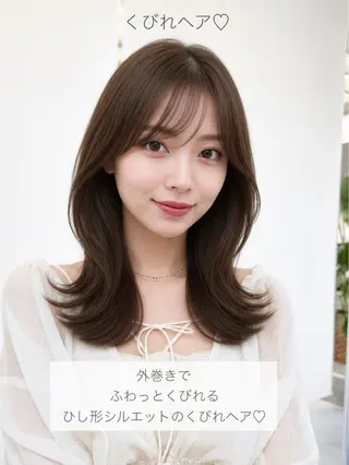 セミロング 顔周り/くびれヘア 韓国ヘア💕風間るなのヘアスタイル