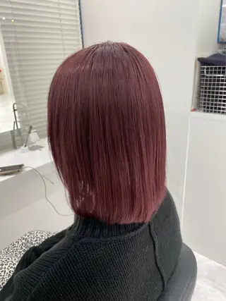 セミロング カラー ヘアアレンジ 🫧モテる💗ダメー ジレスハイトーン🫧のヘアスタイル