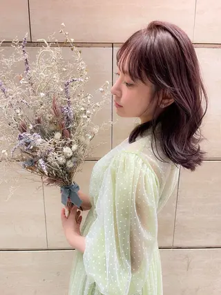 ミディアム カラー パーマ ヘアアレンジ 髪質改善/韓国風 レイヤー/田村祐樹のヘアスタイル