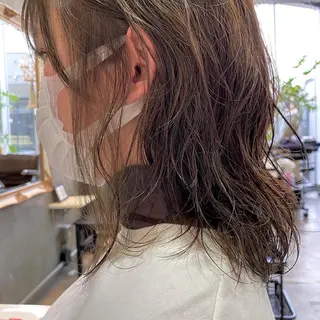 ミディアム カラー パーマ ヘアアレンジ 【ダメージレス施術】 【透明感】北村 拓也のヘアスタイル