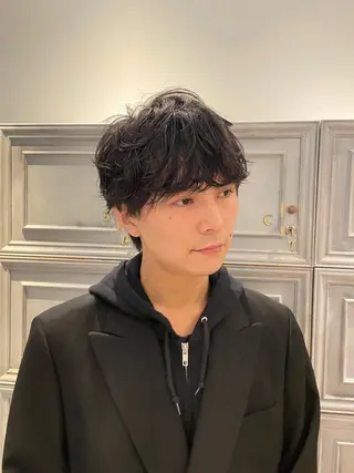 ショート パーマ メンズ フジヤ サイタのヘアスタイル