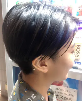 ショート カラー ボブ/縮毛/レイヤー モトナリのヘアスタイル