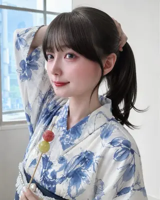 セミロング 表参道小顔カット前髪 割れ改善クロスパーマのヘアスタイル