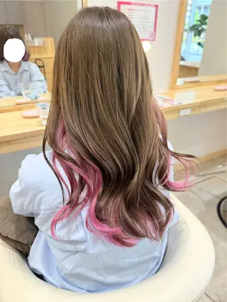 ロング カラー ゆんな/清潔感ｶｯﾄ 透明感ｶﾗｰ🥯のヘアスタイル