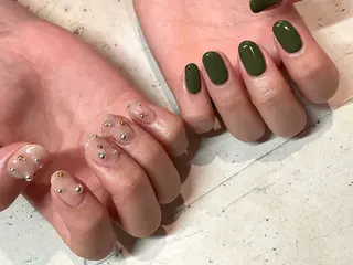 ネイル 韓国/ワンホン/長さ 出しつけ放題🎀のネイルデザイン