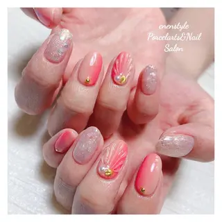 ミディアム ネイル 🐾enen style 🐾のネイルデザイン