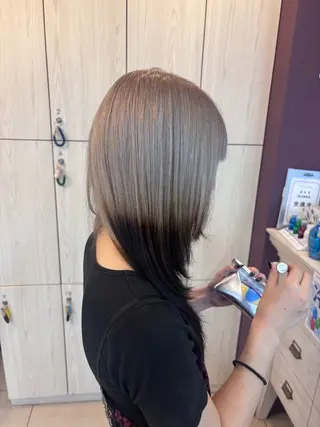 ミディアム 🫧ダメージレス🫧 カラー&縮毛矯正のヘアスタイル