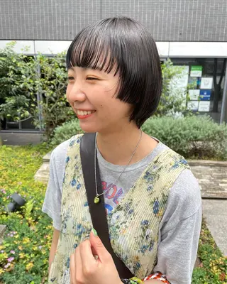 ショート カラー パーマ ヘアアレンジ メンズ キッズ ネイル マツエク・マツパ アイブロウ tatsumi/ボブ ウルフ/レイヤーのヘアスタイル
