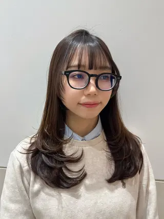 ロング ボブ/地毛風縮毛矯正 茉青🤍新宿代々木のヘアスタイル