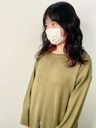 セミロング カラー レイヤーカット 赤み消し　店長/大和のヘアスタイル