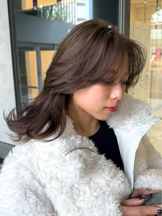 セミロング 盛れるカットカラー DEAN豊橋店のヘアスタイル