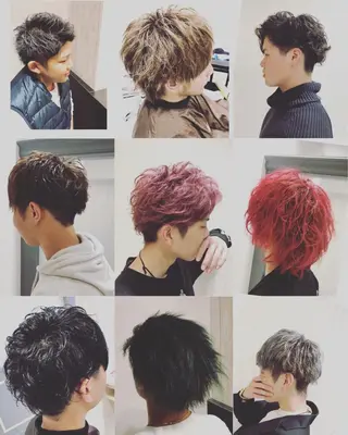 ショート カラー パーマ ヘアアレンジ メンズ 豊田 恭平のヘアスタイル