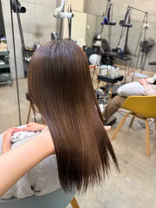 セミロング パーマ 縮毛矯正/ 透明感カラー/真菜のヘアスタイル