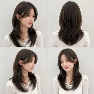 セミロング 神戸/karina /レイヤー/顔まわりのヘアスタイル