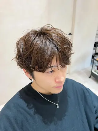 ショート パーマ メンズ 波巻きスパイラルパー マ/シャドウパーマ駿のヘアスタイル