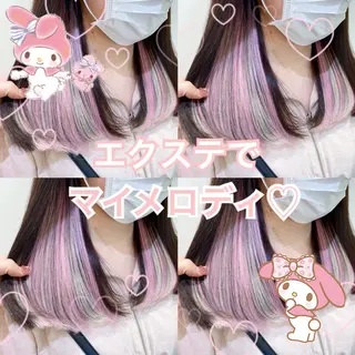 ミディアム 横浜🍒ルーツカラー エクステ/RIEのヘアスタイル