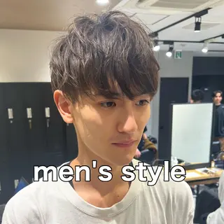 ショート メンズ 曲がる縮毛矯正 バレイヤージュ森田のヘアスタイル