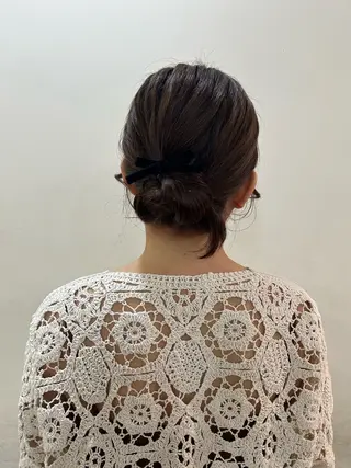 ミディアム ヘアアレンジ まつ毛パーマ/ ゆうかのマツエク・マツパデザイン