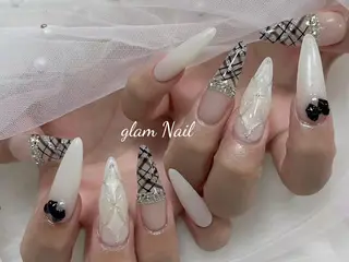 ネイル エツメ💅 長さ出し🎀デザインのネイルデザイン